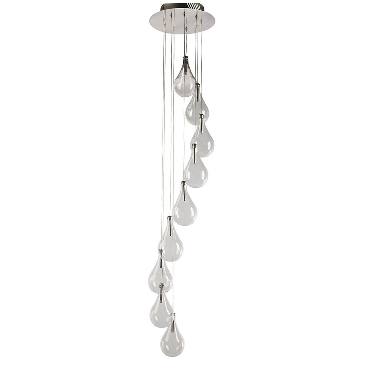 Bubble Glass 9 Light CLuster Spiral Pendant Chandelier